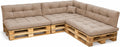 Canapé de Jardin, Set de 8 Coussins pour Palettes Euro: 3X Assise 120x80cm + 3X Dossier 120x40cm + 1x Dossier, sans Palette