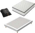 Matelas à mémoire de Forme et sommier 140x190 Ensemble, Matelas 140x190 et Parure de lit 4 pièces +Sommiers à Lattes avec 9 Pieds pour Adulte