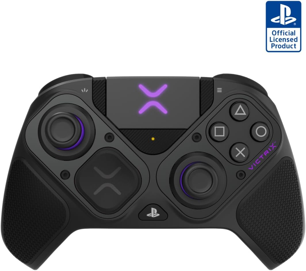 PDP PS5-PS4-PC, Manette, Victrix Pro BFG Manette Sans Fil pour PS5-PS4-PC sous License Officielle Sony Playstation, Noir/Violet
