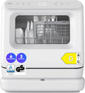 MEDION DWT30 MD37002 Mini Lave Vaisselle DWT30, 3 Couverts, fonctionne avec ou sans raccordement d'eau, Blanc/Gris, 6 Programmes, MD37002