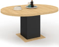 Table à Manger Extensible Ronde Eden 4-8 Personnes Bois et Noir 120-160 cm, Bois/Noir – IDMarket