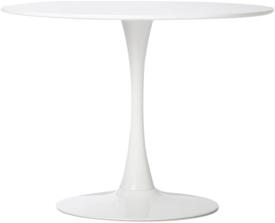 Table à Manger Ronde de 100 Cm Blanche Cory, Style Vintage avec Base Tulipe – KLAST