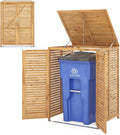 Abri de jardin, Cache Poubelle 120 L, Abri à Poubelles en Bois – LIFEZEAL, Bois/Bleu/Gris, 86 x 70 x 114 cm