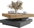 Table basse Luriso, table de salon, Chêne/Gris Graphite – Mirjan24, chêne Wotan / gris graphite, table de canapé, table à café