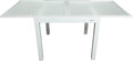 Table extensible de jardin en aluminium et verre trempé, Dimensions 90/150 x 90 x 74 cm, Table carrée extensible d'extérieur – MOMMA HOME, blanc