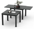 Table De Jardin, 80/160 X 80 X 75 Cm, en Aluminium, pour Balcon – Devoko, Gris, Extensible, Petite Table Extensible