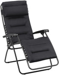 Fauteuil Matelassé Relax Zéro Gravité, Fabriqué en France -Noir Acier, Chaise Longue Multiposition Pliante Jardin et Intérieur