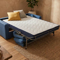Matelas Giove pour canapé lit à Rabat en Mousse d'eau H 14 Ergonomique, H 14, Blanc/Bleu – Nuvole di Sonno, 140 x 190