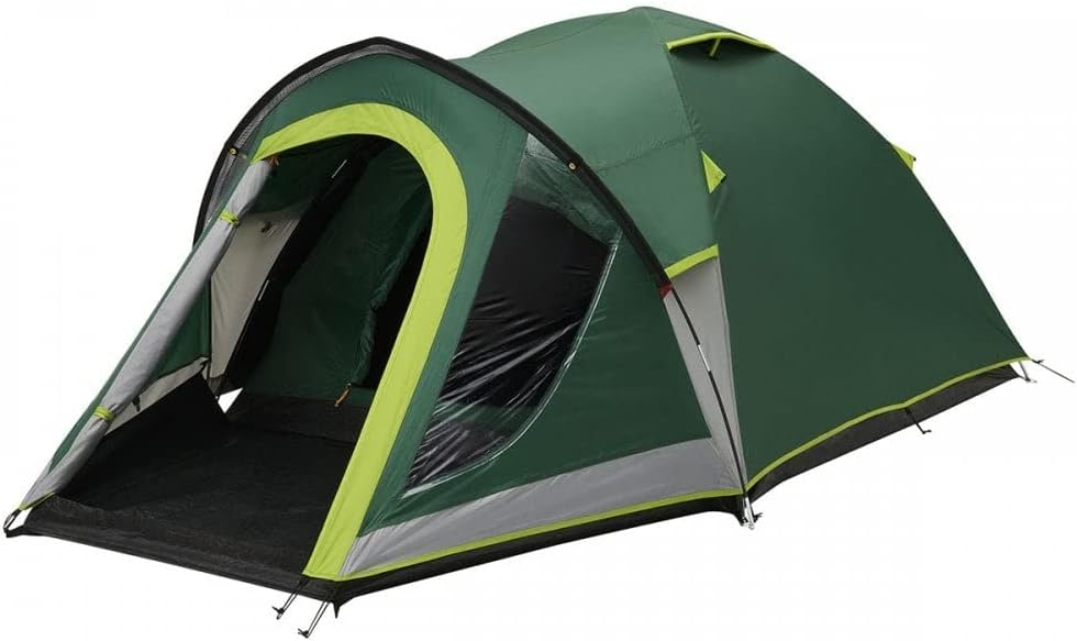Tente dôme, 100% étanche à l'eau, tente tunnel 4 personnes avec grande cabine de couchage obscurcie et vestibule – Coleman, Vert