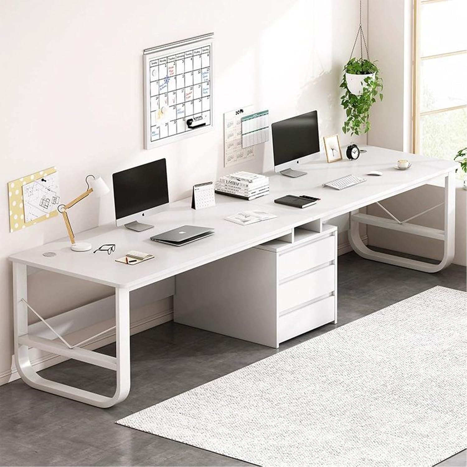 SJDUYD, Table d'écriture et Bureau d'étude pour postes de Travail à Domicile C, Bureau de Jeu Informatique avec tiroirs, Blanc