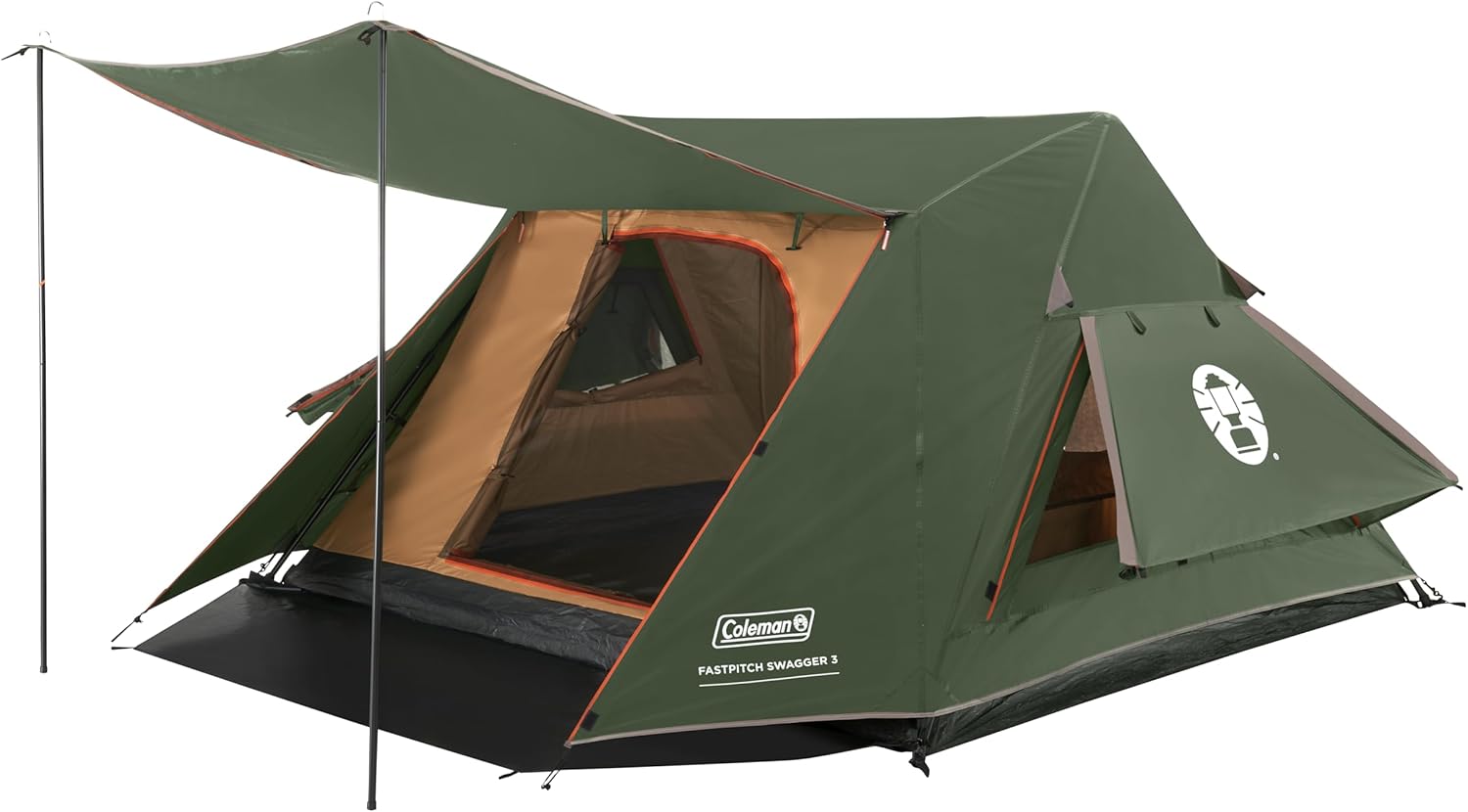 OctaGo Tente de Camping avec Plusieurs fenêtres – Coleman, Vert/Marron/Noir