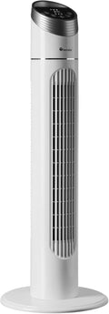 tectake ® Ventilateur Colonne 90 cm, 3 modes et 3 vitesses, Télécommande, Ventilateur Silencieux & Oscillant pour Bureau, Ecran LED, Blanc