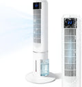 Citybee Ventilateur tour avec refroidissement, 3 vitesses, Silencieux avec télécommande pour chambre à coucher, Blanc, 3 modes, Minuterie 12 H