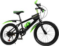 VTT, VTT à 7 vitesses avec garde-boue, vélo de 20 pouces pour adolescents de 6 – Pinuox, Noir/Vert, 12 ans