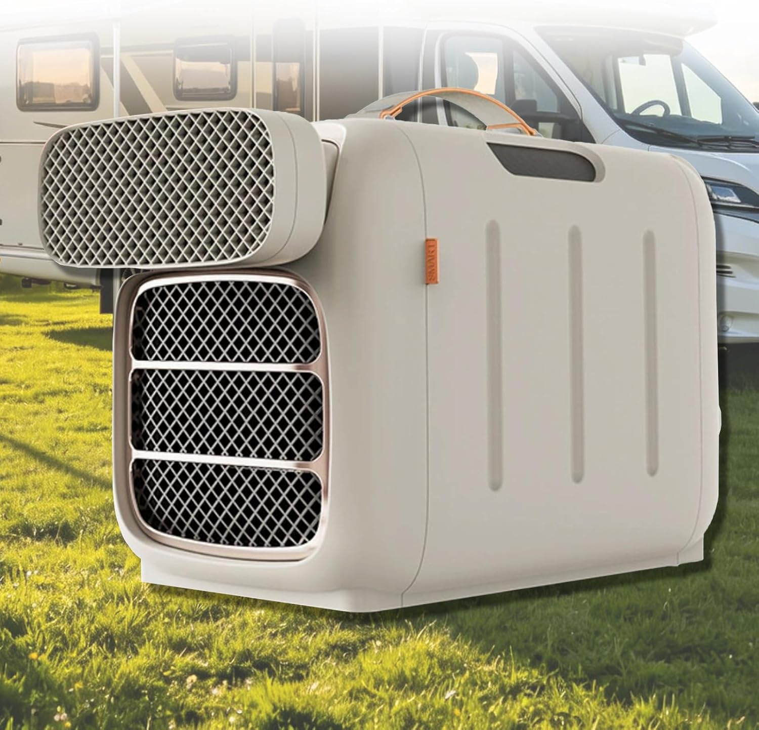 Climatiseur portable, Climatiseur Mobile avec Evacuation et Portable Camping Air Conditioner Modes Froid et Chaud, Beige – KRYANFEN