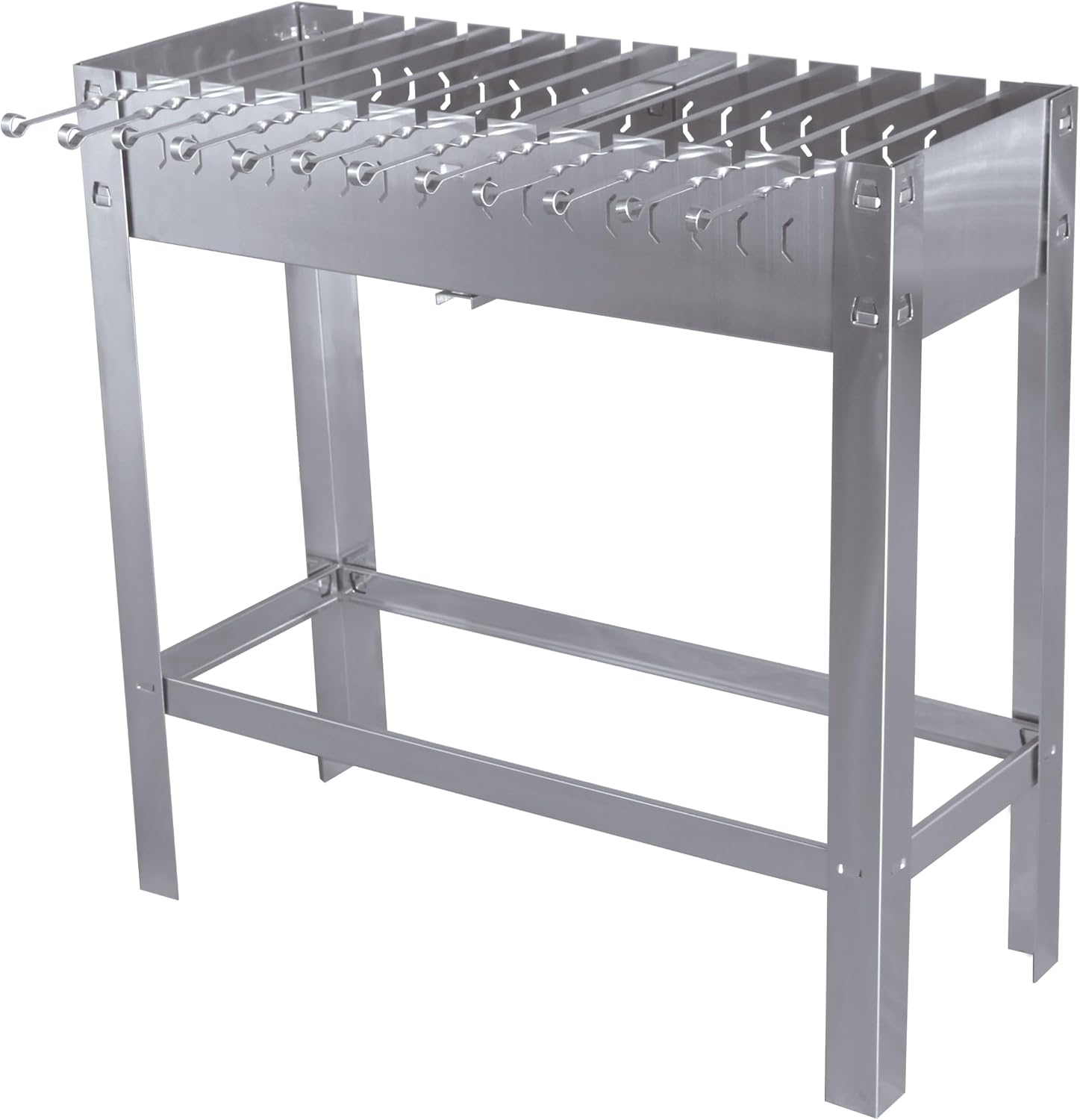 METRO Professional, Barbecue au Charbon de Bois Karasu, avec 12 Piques en Acier Inoxydable, Résistant à l'Intempérie, Acier Inoxydable, Argent