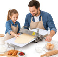 Laminoir à pâte, Machine à Pâte Feuilletée Professionnelle avec Épaisseur Réglable 0-25 mm, Laminoir Pâtisserie pour Pizza, Argent