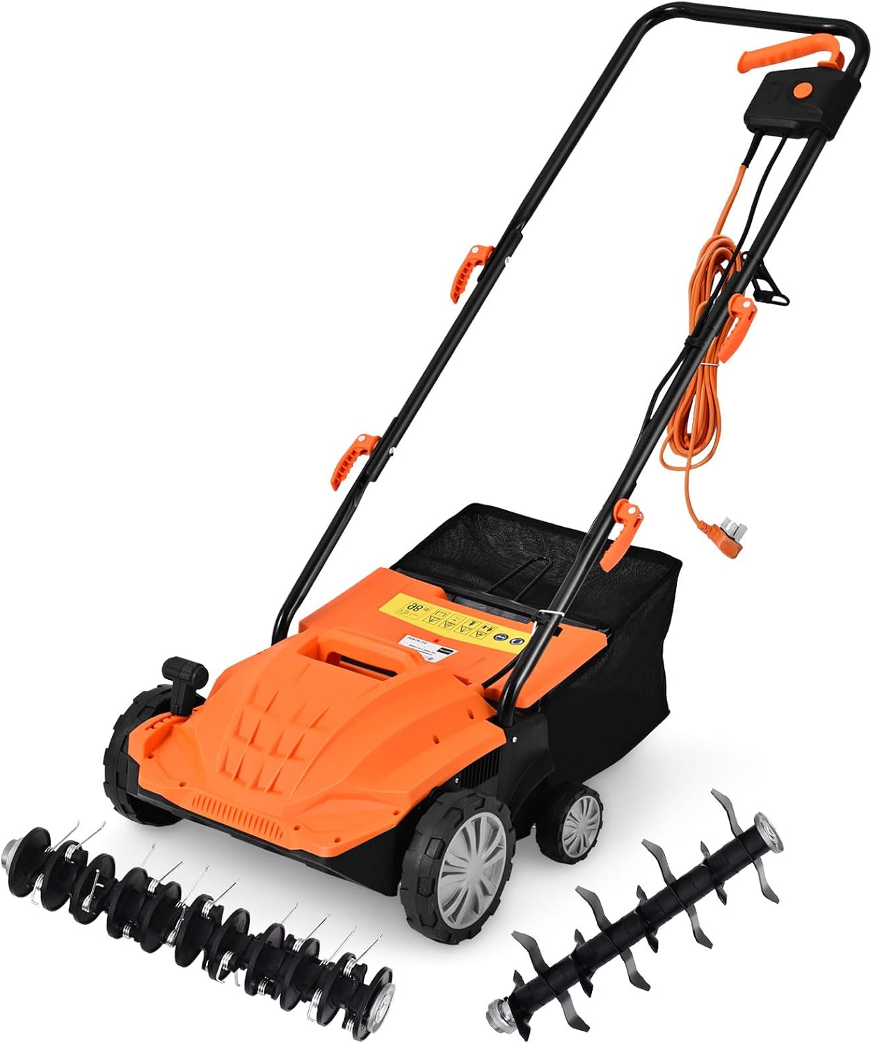 GOPLUS, Scarificateur Électrique Gazon 2 en 1 1500W avec Bac de Ramassage 30L, Scarificateur Aérateur Électrique Largeur Travail 32 CM