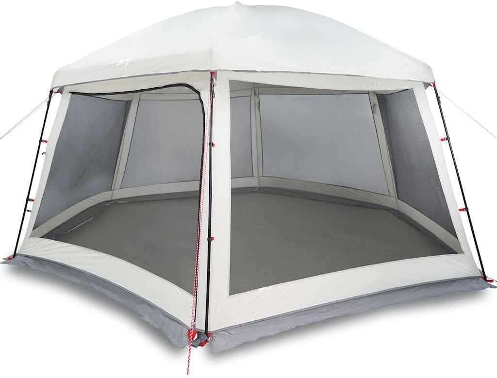 Tente de piscine pour piscine ronde jusqu'à 400 cm de diamètre, grande tente de jardin avec auvent amovible et parois en filet, 512 x 458 x