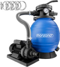 Monzana, Pompe, ® Pompe filtre à sable 10, 2 m3 auto-amorçante pour piscines jusqu'à 35 m3 certifié TÜV, Bleu/Noir