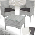 Salon de jardin, Mobilier de Jardin pour Amenagement Balcon Terrasse – tectake, Gris/Noir/Blanc, Coussins Amovibles Inclus