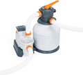 Bestway, Accessoire et pièces détachées, 58499 Pompe de filtration à sable pour piscine hors sol Portée 8, 327 l/h, Gris/Blanc/Orange