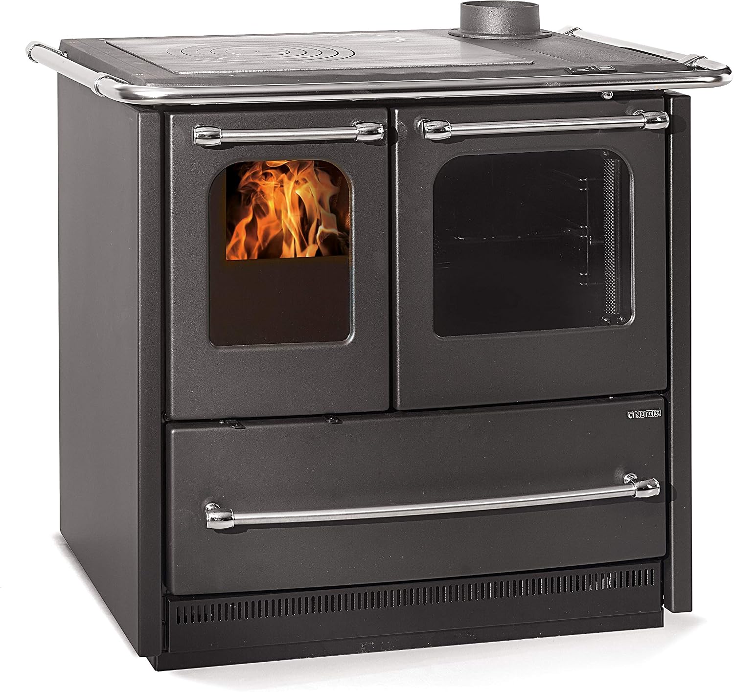 LA NORDICA, Cheminée, Poêle de chauffage en Acier, Bois, Noir A+, Fonte
