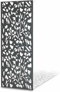 Clôture décoratives, 160 x 60 cm, Claustra Décoratif Jardin, en Métal – TERRE JARDIN, Noir/Blanc, Motif Végétal, Terrasse, Balcon