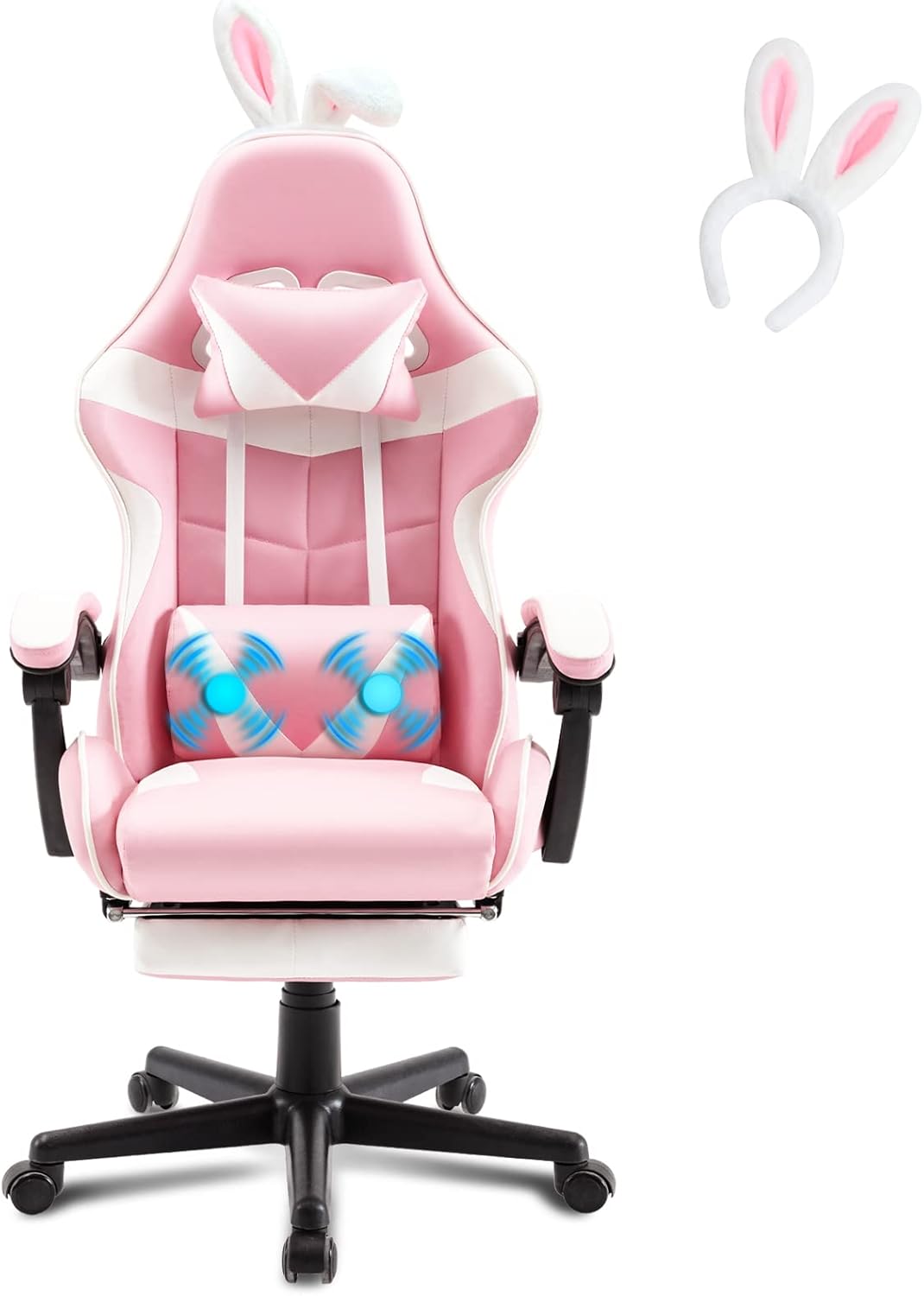 Chaise, Chaise Gamer pour Youtube Livestreaming PlayStation Xbox, Rose/Blanc – Soontrans, Rose
