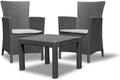 Salon de jardin Keter Rosario 2 fauteuils et table – Keter, Graphite/Gris, aspect rotin, graphite