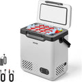 VEVOR Réfrigérateur Portable 12 L 12 V/24 V CC et 100-240 V CA, Mini Frigo à Compression avec Poignée Température -20 °C à 20 °C, Gris/Noir
