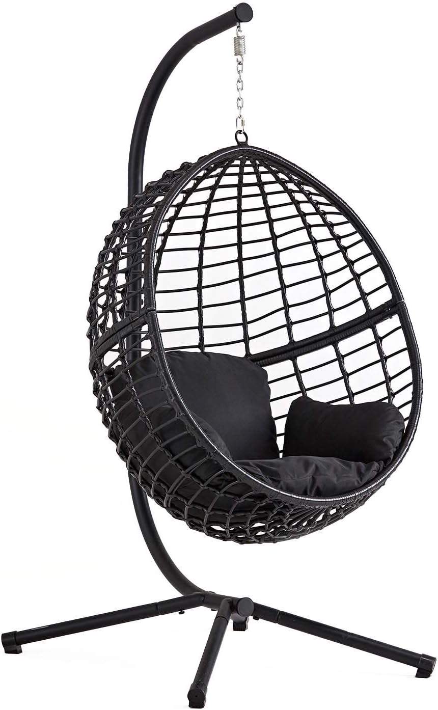 Siège suspendus, Hamac Balançoire sur Pied terrasse Jardin, Structure en Acier – CONCEPT USINE, Résiste à l'eau, Design Auroa, Coussin Déhoussable
