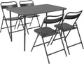 Ensemble salle à manger, Table de Jardin métal + 4 assises Anthracite. Amelia L 120 x 70 x 72.5cm – Alice's Garden