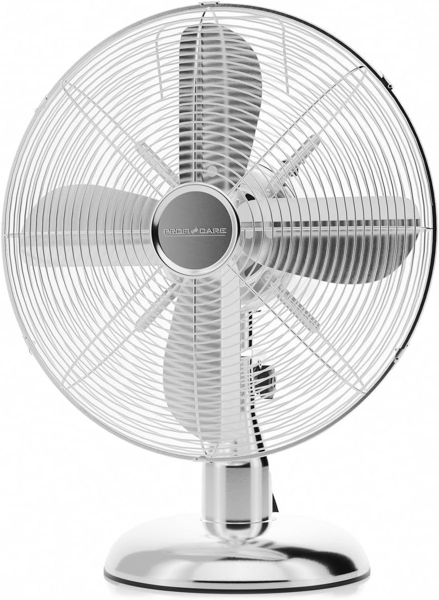 PROFI CARE Ventilateur de table, 30 W, Avec angle ajustable, 25 cm, 3 vitesses, 4 niveaux, PC VL 3062 M, 0-1-2-3, - Silencieux