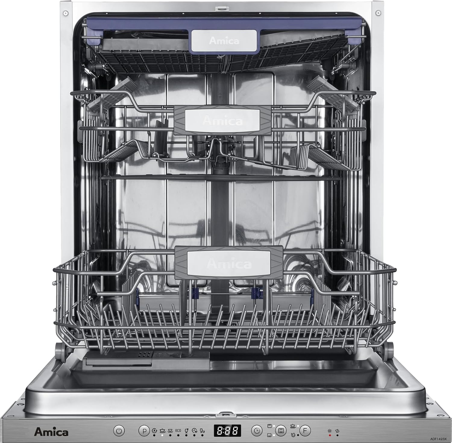 Amica ADF1423X Lave-vaisselle 60cm 14 Couverts 44db Tout Intégrable, ADF1423X/1, Argent