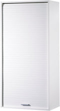 SIMMOB, Rangement sur pied, Meuble de Cuisine Haut Blanc 3 Tablettes 1 Rideau L 60 H 123.6 P 35 cm, Blanc