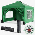 Tonnelle, ® Tonnelle de Jardin 3x3m Pop up Tente Pliable avec Parois Imperméable Anti UV Respirable, Vert – vounot
