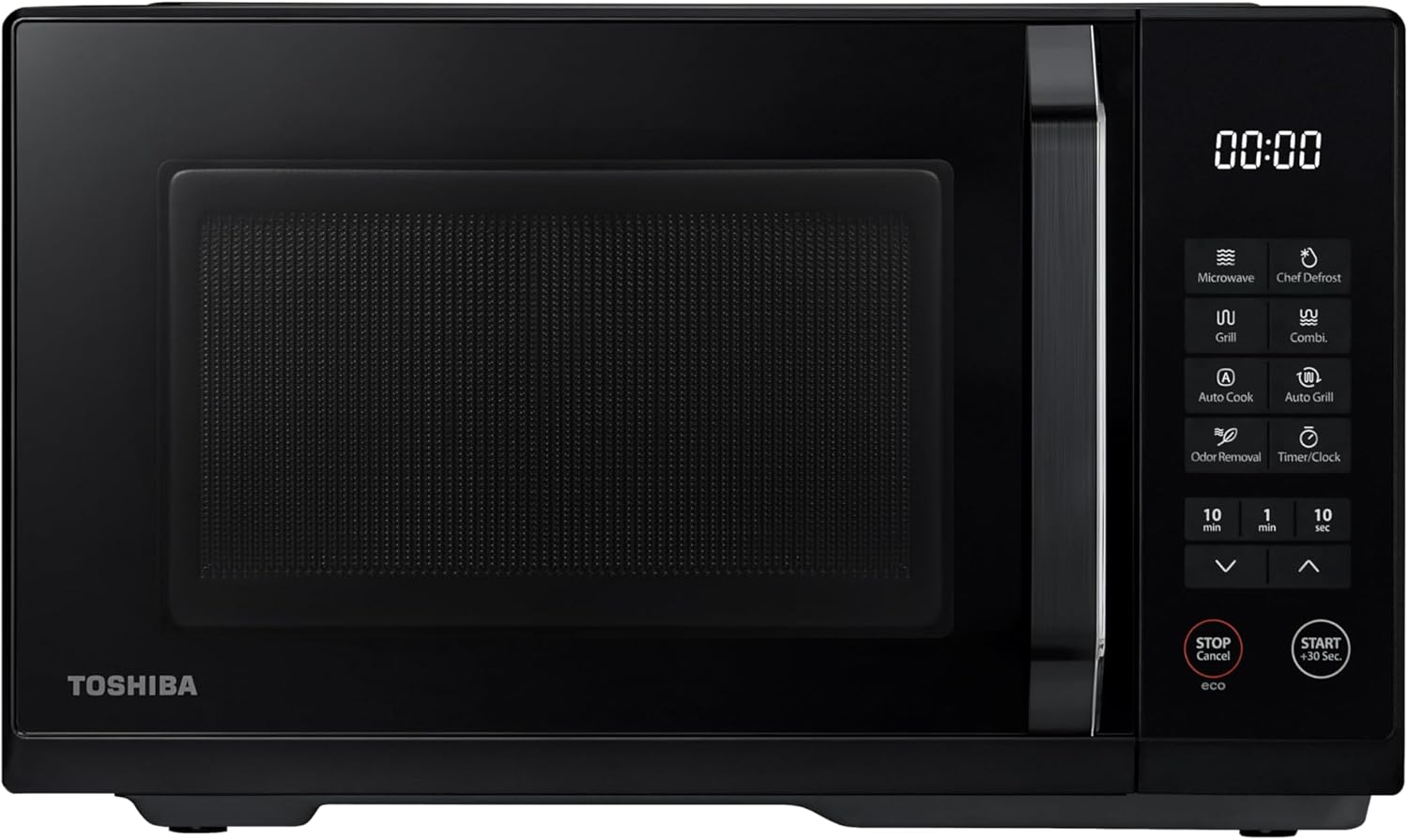Toshiba MW3-EG23PE, Four micro-ondes Posable MW3-EG23PE(BK) avec grill, 23 L, 800 W, grill 1000 W, 10 niveaux de puissance, menu automatique