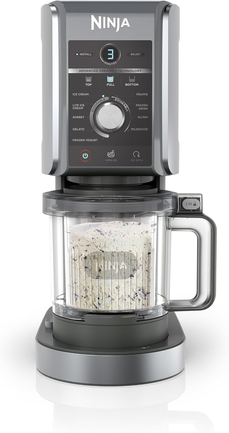 NINJA NC501EU, Machine à glace et sorbetières, Sorbetiere Ninja CREAMi Deluxe NC501EU, Gris/Noir